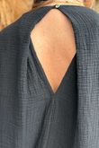 Pure Cotton Santos Keyhole Drape Back Top Black